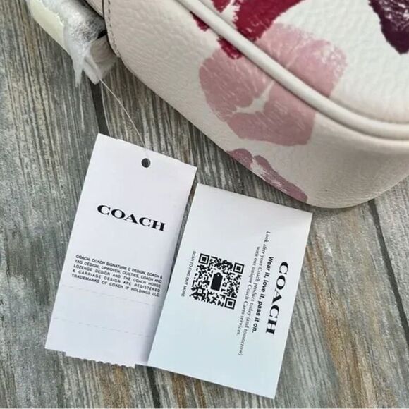 Authentic Coach Jamie Camera Bag With Lips Print Crossbody Purse Leather - Picture 6 of 6